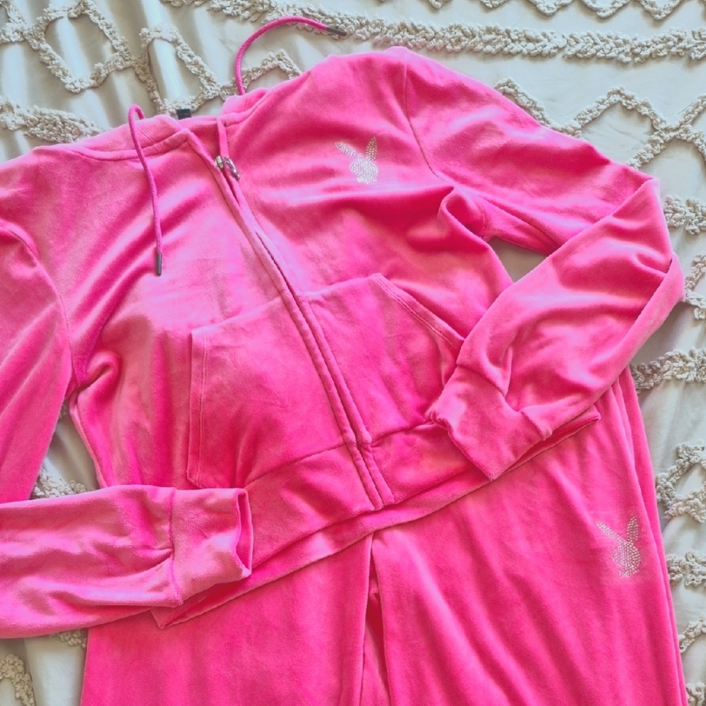 Playboy Pink Velour Tracksuit